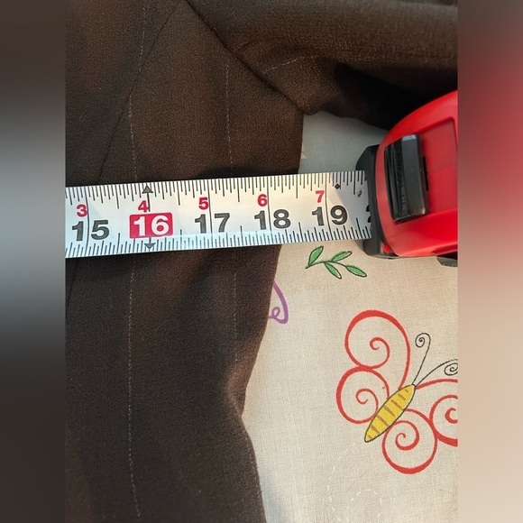 LIMITED Wool Double Breasted Blazer Brown w Pinstripe Women’s Size 6 - Picture 5 of 11